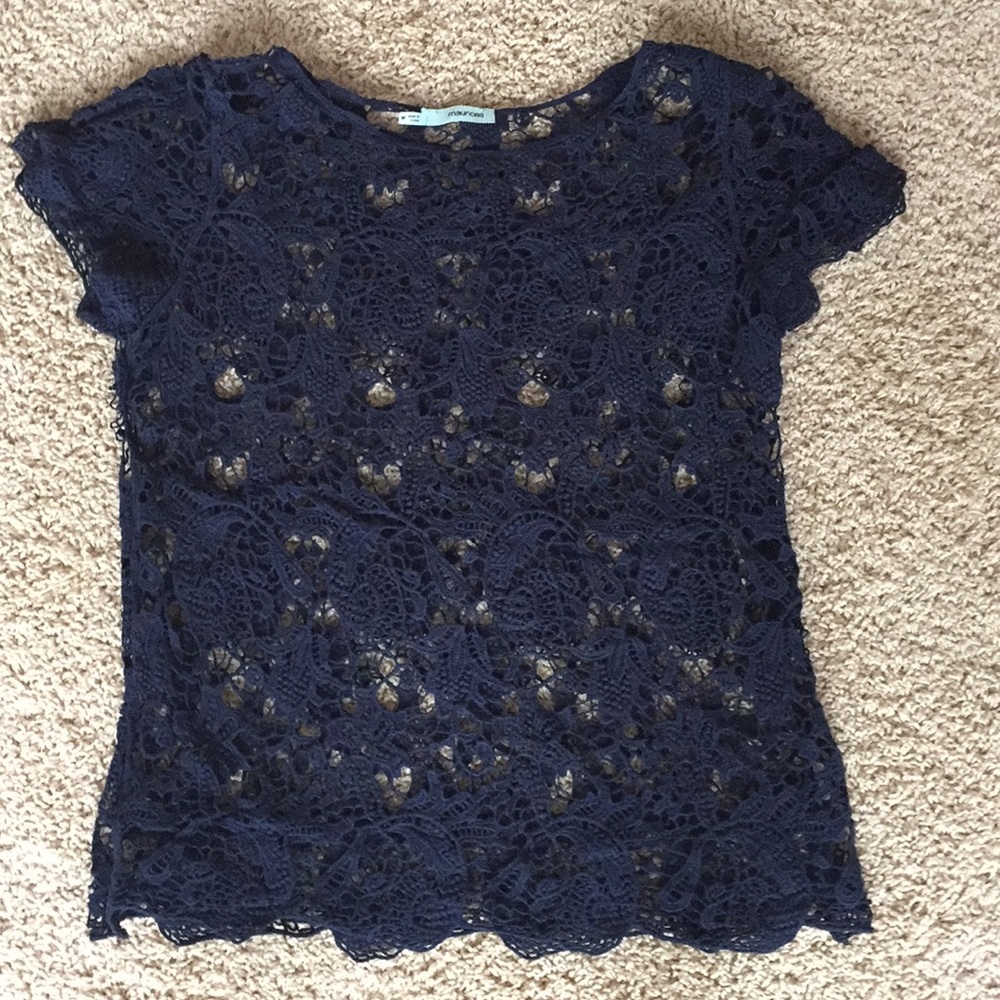 Maurice's Navy crocheted top